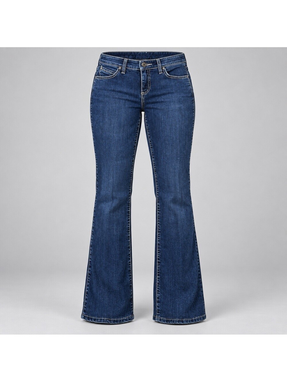 Wrangler Q-Baby Womens Jeans 3/4x36 Dark Wash Bootcut Riding Cowgirl Rhinestone